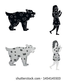 Isolated object of evolution and neolithic icon. Collection of evolution and primeval stock symbol for web.