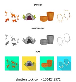Isolated object of evolution and neolithic logo. Set of evolution and primeval stock vector illustration.