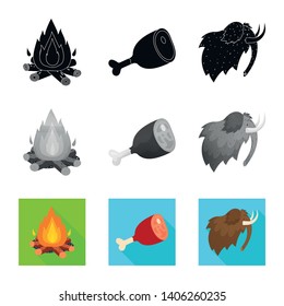 Isolated object of evolution and neolithic logo. Collection of evolution and primeval vector icon for stock.