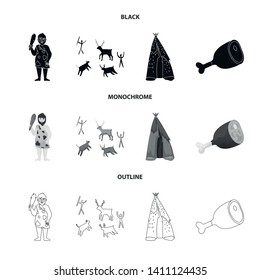 Isolated object of evolution and neolithic sign. Collection of evolution and primeval vector icon for stock.