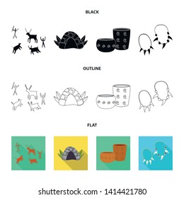Isolated object of evolution and neolithic sign. Set of evolution and primeval vector icon for stock.