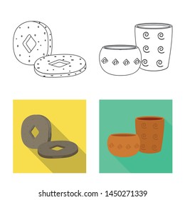 Isolated object of evolution and neolithic sign. Set of evolution and primeval stock symbol for web.