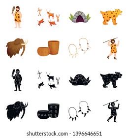 Isolated object  evolution and neolithic symbol. Set  evolution and primeval vector icon for stock.