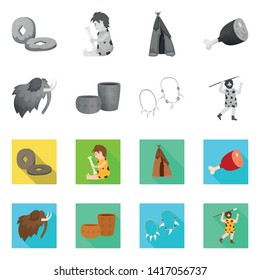 Isolated object of evolution and neolithic symbol. Collection of evolution and primeval vector icon for stock.
