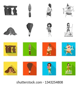 Isolated object of evolution  and prehistory icon. Collection of evolution  and development  vector icon for stock.