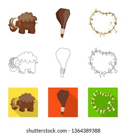 Isolated object of evolution  and prehistory icon. Collection of evolution  and development  vector icon for stock.