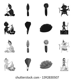 Isolated object of evolution  and prehistory icon. Collection of evolution  and development  stock symbol for web.