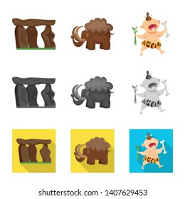 Isolated object of evolution  and prehistory icon. Collection of evolution  and development  stock vector illustration.