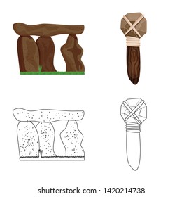 Isolated object of evolution  and prehistory icon. Set of evolution  and development  vector icon for stock.