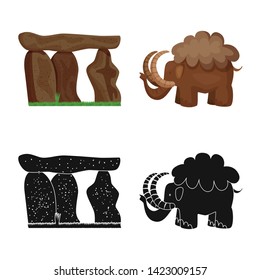 Isolated object of evolution  and prehistory icon. Collection of evolution  and development  vector icon for stock.