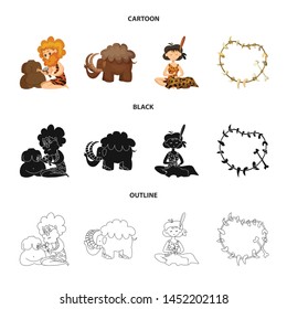 Isolated object of evolution and prehistory icon. Set of evolution and development stock symbol for web.