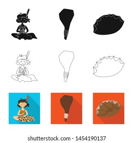 Isolated object of evolution and prehistory icon. Set of evolution and development stock vector illustration.