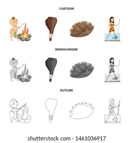 Isolated object of evolution and prehistory icon. Set of evolution and development stock symbol for web.