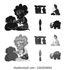 Isolated object of evolution  and prehistory logo. Set of evolution  and development  stock vector illustration.