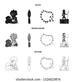Isolated object of evolution  and prehistory logo. Set of evolution  and development  stock symbol for web.
