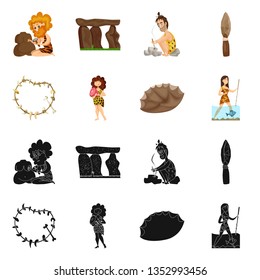 Isolated object of evolution  and prehistory logo. Collection of evolution  and development  vector icon for stock.