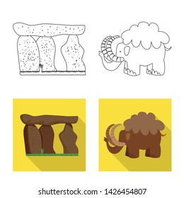 Isolated object of evolution and prehistory logo. Set of evolution and development stock vector illustration.