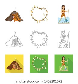 Isolated object of evolution and prehistory logo. Collection of evolution and development vector icon for stock.