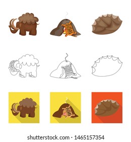 Isolated object of evolution and prehistory logo. Collection of evolution and development vector icon for stock.