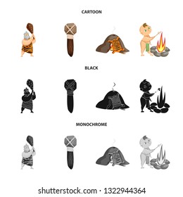 Isolated object of evolution  and prehistory sign. Collection of evolution  and development  vector icon for stock.