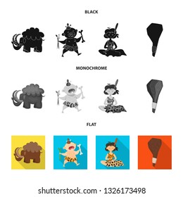 Isolated object of evolution  and prehistory sign. Set of evolution  and development  vector icon for stock.