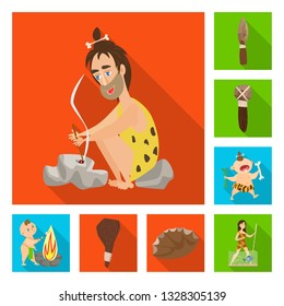 Isolated object of evolution  and prehistory sign. Set of evolution  and development  stock vector illustration.