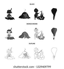 Isolated object of evolution  and prehistory sign. Set of evolution  and development  vector icon for stock.
