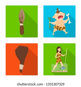 Isolated object of evolution  and prehistory sign. Set of evolution  and development  vector icon for stock.