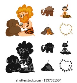 Isolated object of evolution  and prehistory sign. Collection of evolution  and development  stock symbol for web.