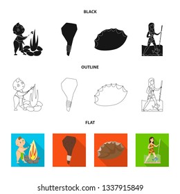 Isolated object of evolution  and prehistory sign. Set of evolution  and development  vector icon for stock.