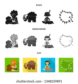 Isolated object of evolution  and prehistory sign. Set of evolution  and development  stock vector illustration.