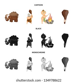 Isolated object of evolution  and prehistory sign. Set of evolution  and development  stock vector illustration.