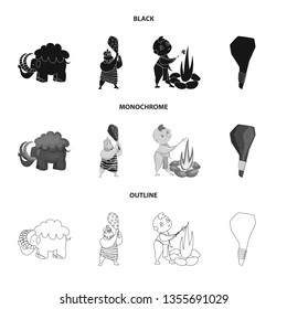 Isolated object of evolution  and prehistory sign. Set of evolution  and development  stock symbol for web.