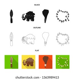 Isolated object of evolution  and prehistory sign. Collection of evolution  and development  stock symbol for web.