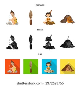 Isolated object of evolution  and prehistory sign. Set of evolution  and development  vector icon for stock.