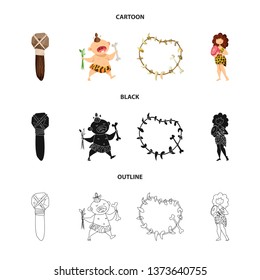 Isolated object of evolution  and prehistory sign. Collection of evolution  and development  stock symbol for web.
