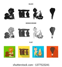 Isolated object of evolution  and prehistory sign. Collection of evolution  and development  stock symbol for web.