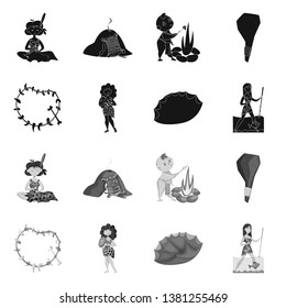 Isolated object of evolution  and prehistory sign. Collection of evolution  and development  stock symbol for web.