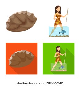 Isolated object of evolution  and prehistory sign. Collection of evolution  and development  stock vector illustration.