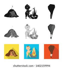 Isolated object of evolution  and prehistory sign. Collection of evolution  and development  stock symbol for web.