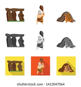 Isolated object of evolution  and prehistory sign. Set of evolution  and development  stock symbol for web.