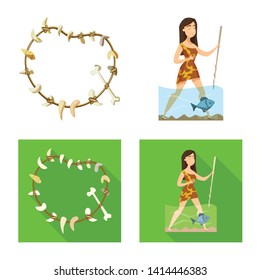 Isolated object of evolution  and prehistory sign. Set of evolution  and development  stock vector illustration.