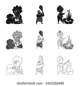 Isolated object of evolution  and prehistory sign. Set of evolution  and development  vector icon for stock.