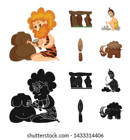 Isolated object of evolution and prehistory sign. Collection of evolution and development stock symbol for web.