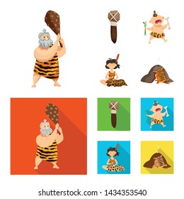 Isolated object of evolution and prehistory sign. Collection of evolution and development stock vector illustration.