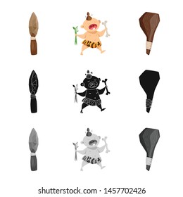Isolated object of evolution and prehistory sign. Set of evolution and development stock vector illustration.