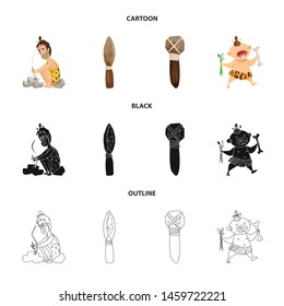 Isolated object of evolution and prehistory sign. Set of evolution and development stock symbol for web.