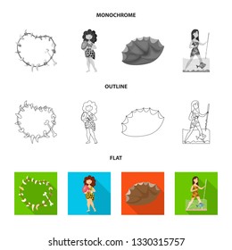 Isolated object of evolution  and prehistory symbol. Collection of evolution  and development  stock vector illustration.