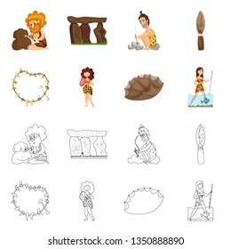 Isolated object of evolution  and prehistory symbol. Collection of evolution  and development  vector icon for stock.