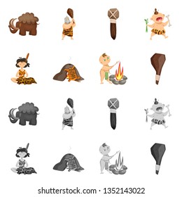 Isolated object of evolution  and prehistory symbol. Collection of evolution  and development  stock symbol for web.